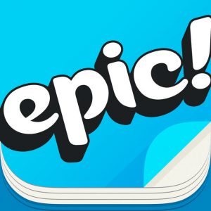 White text reading "epic!" on a blue background.